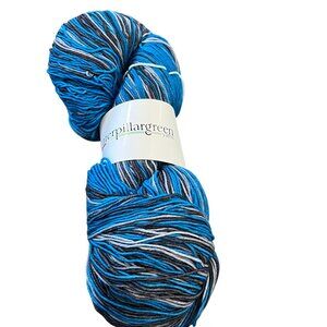 Merino Twist Fingering Yarn 80% Wool 20% Nylon 443 Yards 115g Blue/Gray Striped